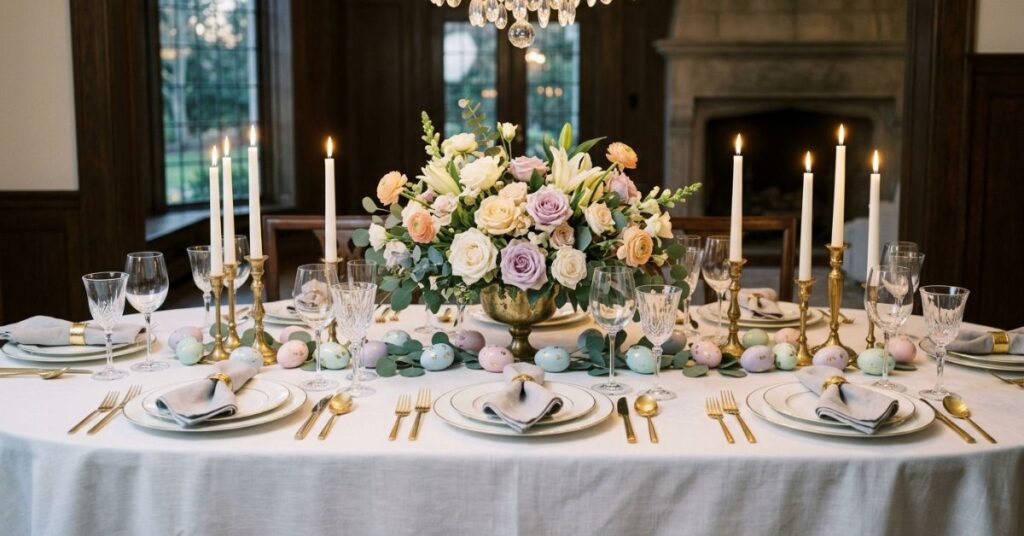 Elegant Dinner Party Easter Table Decor Ideas for Hosting