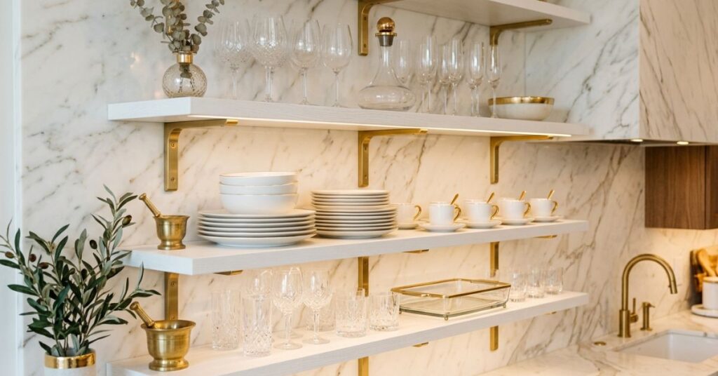 Cute Kitchen Shelf Decor for Apartments