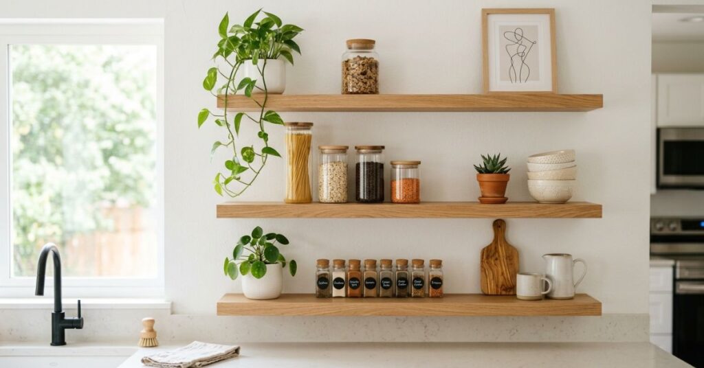 Floating Kitchen Shelf Styling Ideas