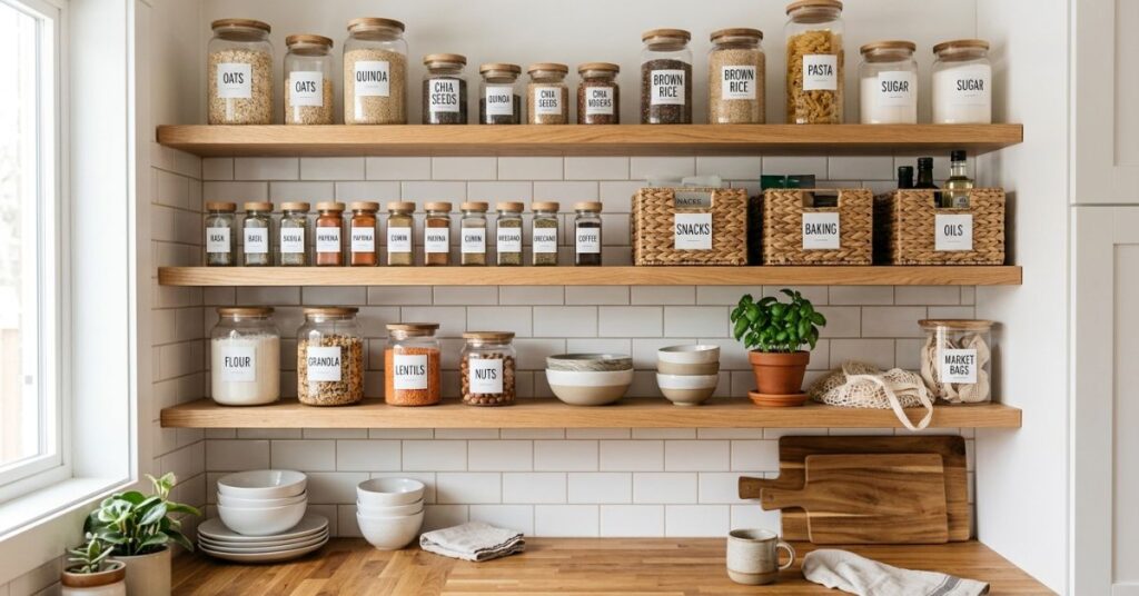 Kitchen Shelf Decor Hacks for Organization