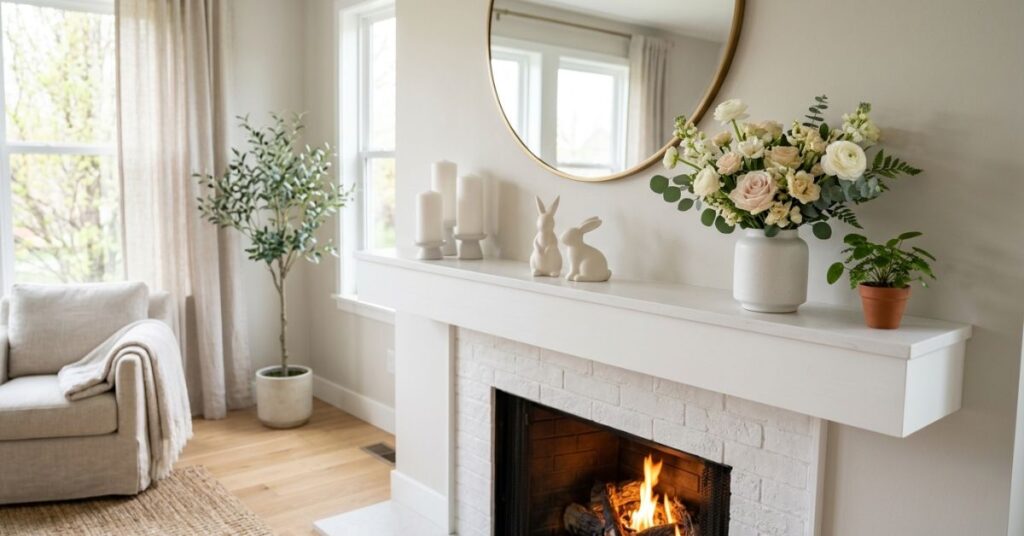 Minimalist Spring Mantel Decor Ideas