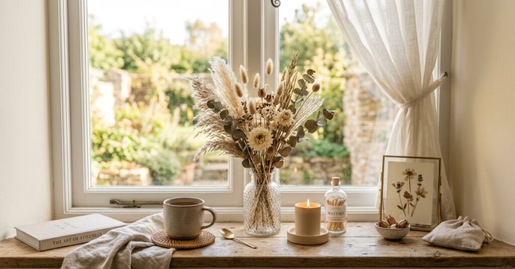 Neutral Window Sill Decor Aesthetic