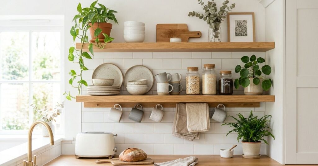 Open Kitchen Shelf Styling Tips