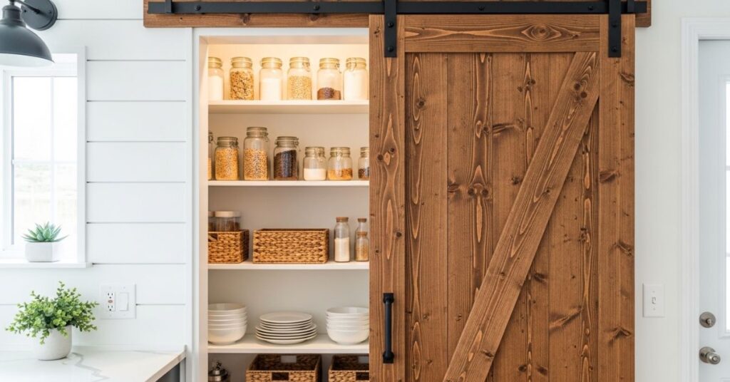 Pantry with Sliding Barn Door