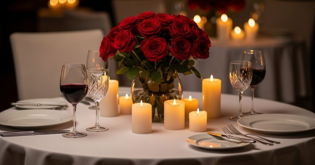 Romantic Dinner Round Table Decoration Ideas