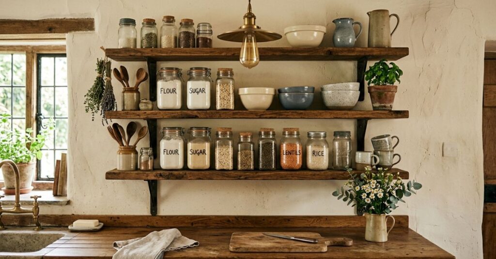 Rustic Kitchen Shelf Decor Ideas