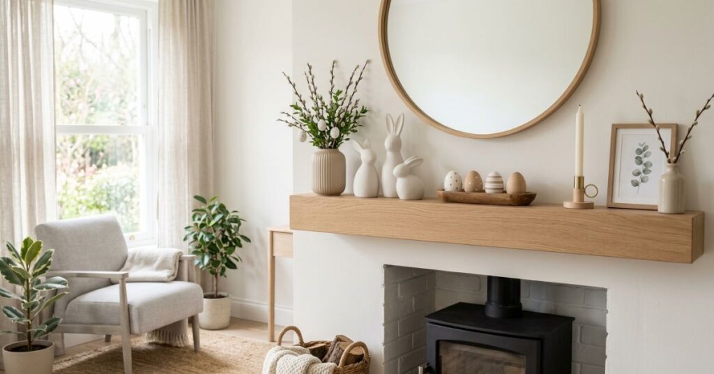 Scandinavian Minimal Easter Mantel Design
