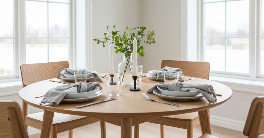 Scandinavian Style Round Table Setup Ideas