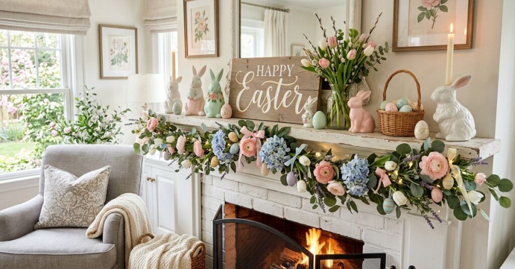 Soft Pastel Easter Mantel Styling Inspiration