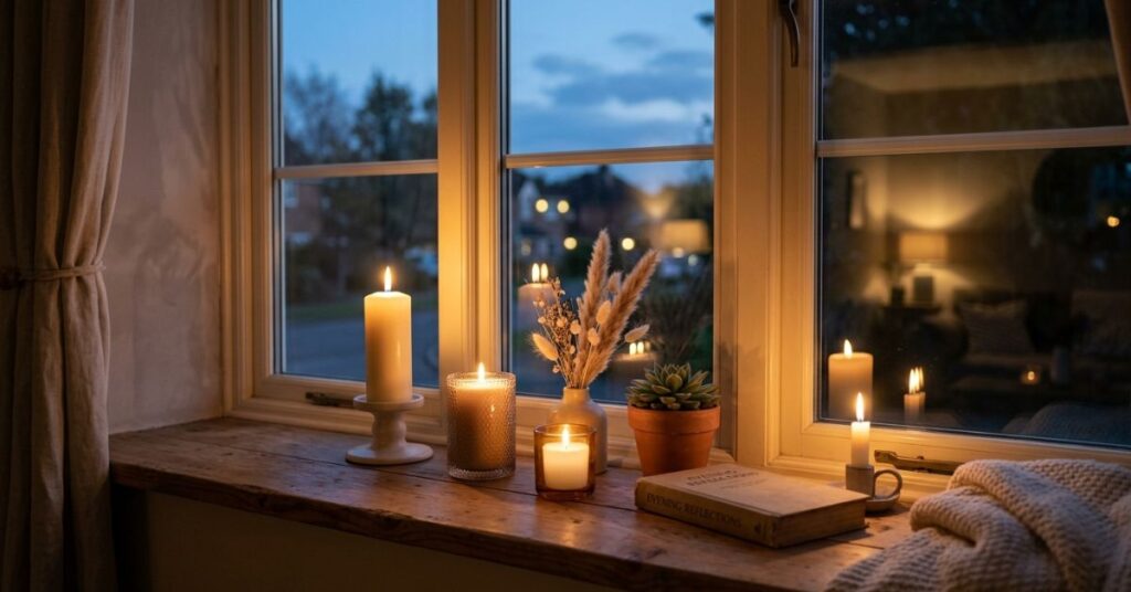 Window Sill Decor with Candles