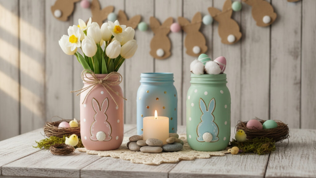 DIY Easter Mason Jar Decoration Ideas for Charming Spring Crafts