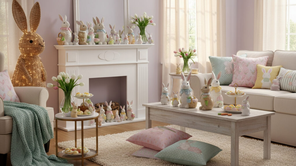 Easter Bunny Decor Ideas for Playful Living Room Accents