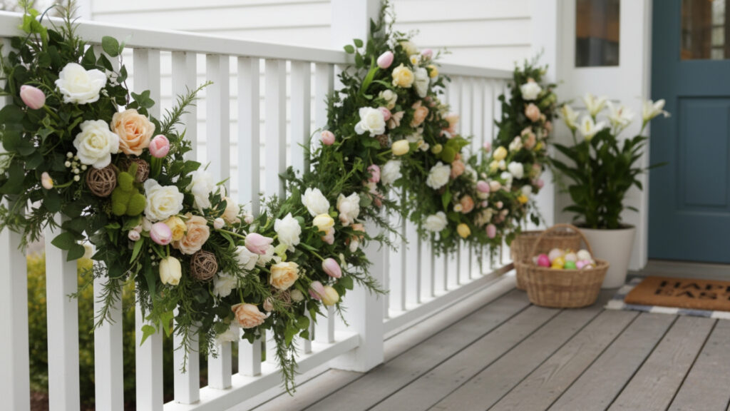 Easter Front Porch Floral Garland Decor Ideas for Natural Beauty