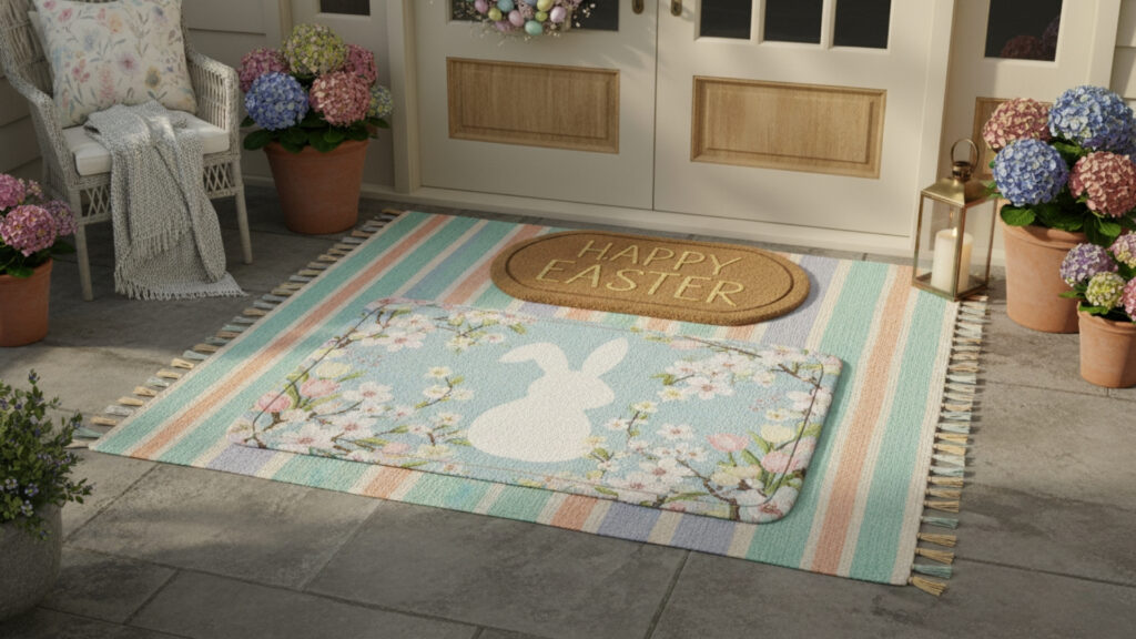 Easter Front Porch Welcome Mat Decor Ideas for Stylish Entry Layers