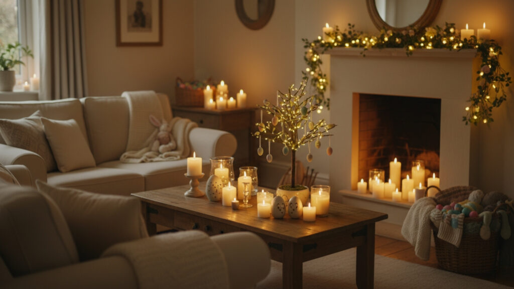 Easter Lighting Decor Ideas for Warm Living Room Ambiance