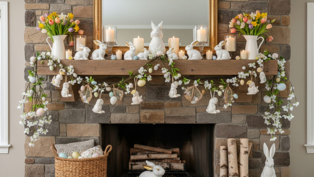 Easter Mantel Decor Ideas for Festive Living Room Focus