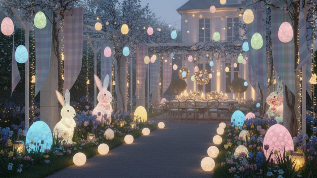 Easter Outdoor Lighting Decoration Ideas for Magical Evening Displays