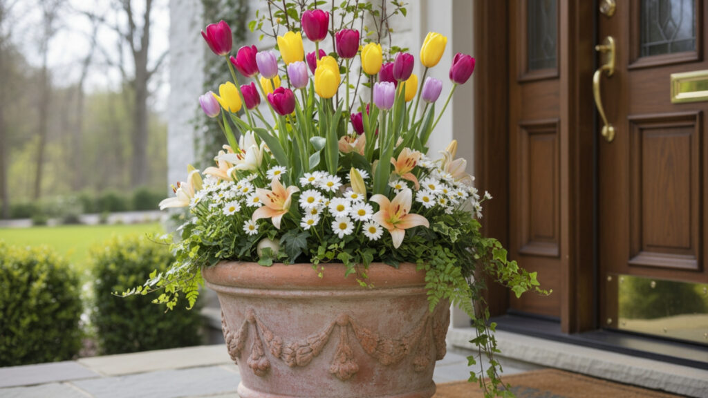 Easter Porch Planter Decor Ideas for Fresh Spring Beauty