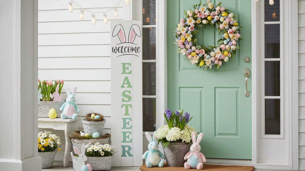 Easter Porch Sign Decoration Ideas for Charming Seasonal Greetings