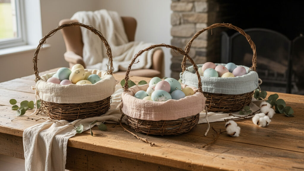 Farmhouse Easter Basket Decor Ideas for Cozy Seasonal Displays