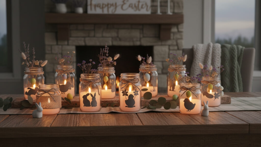Farmhouse Easter Candle Decor Ideas for Warm Rustic Glow