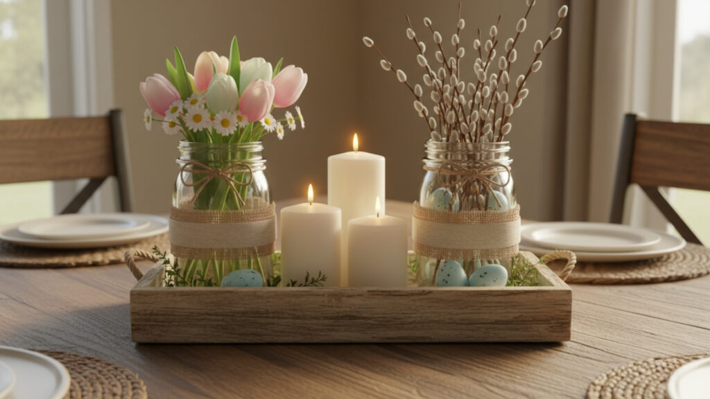 Farmhouse Easter Centerpiece Ideas for Rustic Table Focal Points