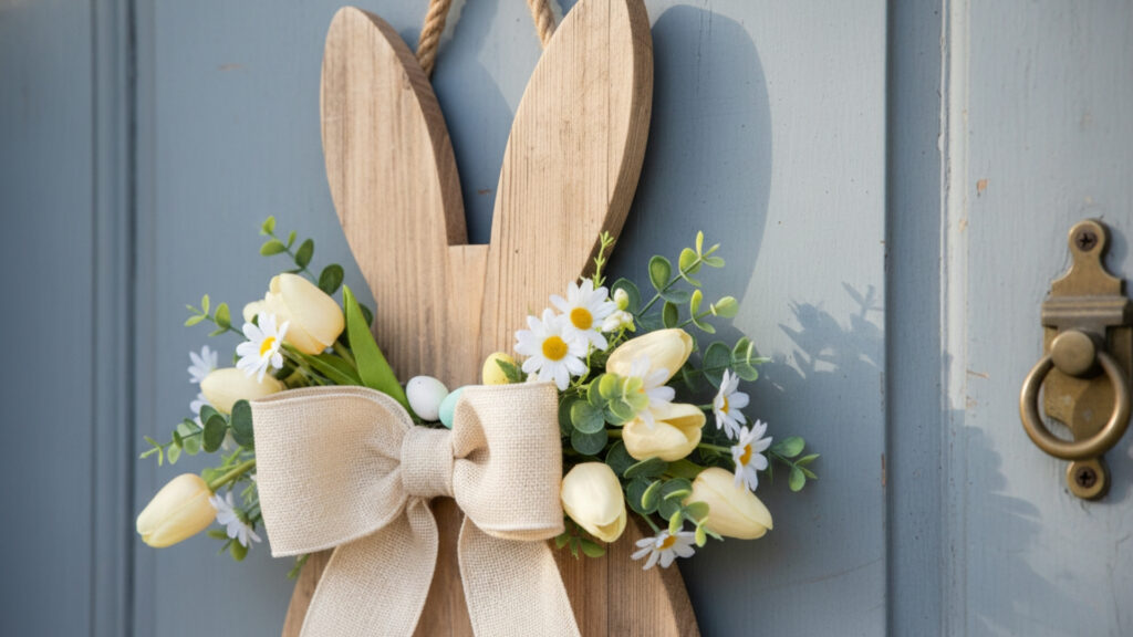 Farmhouse Easter Door Hanger Decor Ideas for Rustic Entry Style