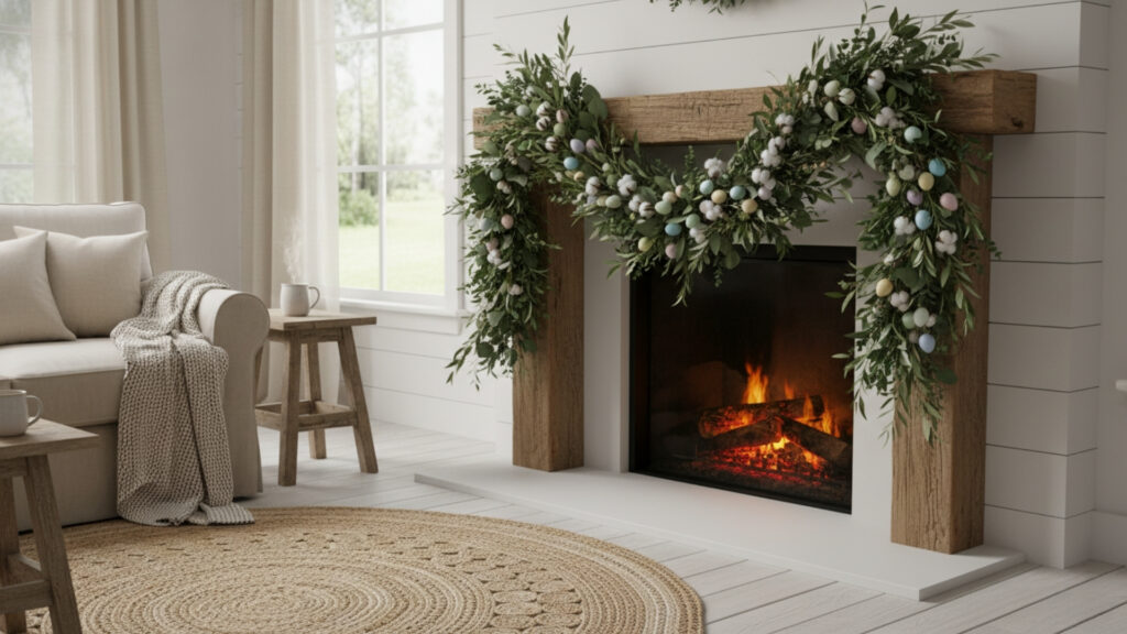 Farmhouse Easter Garland Decor Ideas for Cozy Layered Styling