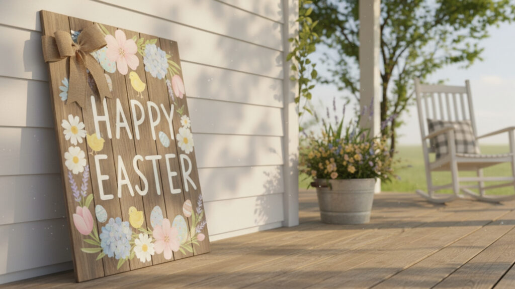 Farmhouse Easter Sign Decor Ideas for Rustic Personalized Messages